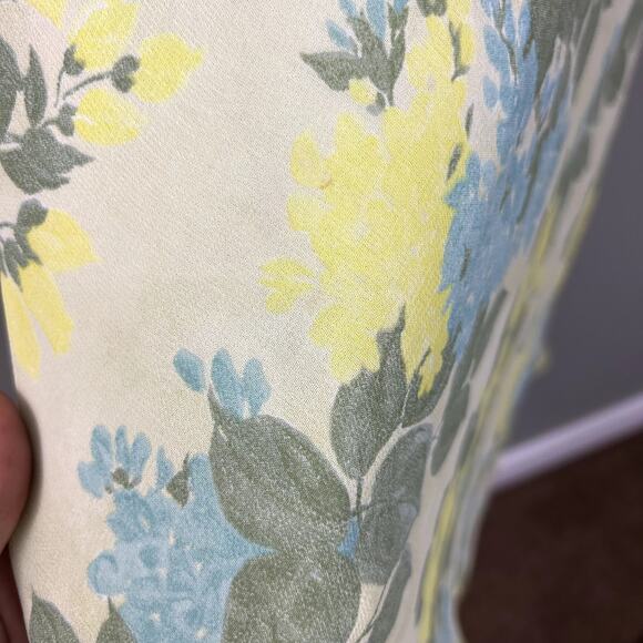 J. Peterman Dress Vintage 90's Blue Green Floral size 8 Medium Midi Summer - Picture 4 of 11